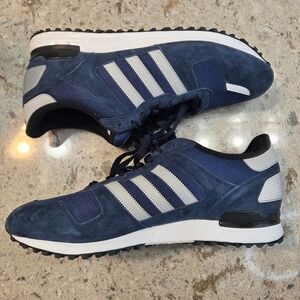 Adidas ZX 700 Mens Navy Grey Suede Mesh Running Shoes S79182 Size 14